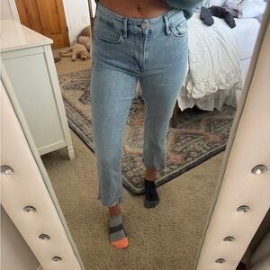 Frame Denim Light Wash Cropped Jeans